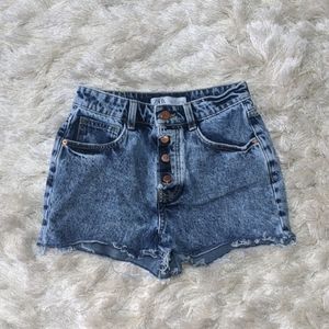 Zara Distressed Cut Off Denim Shorts 00